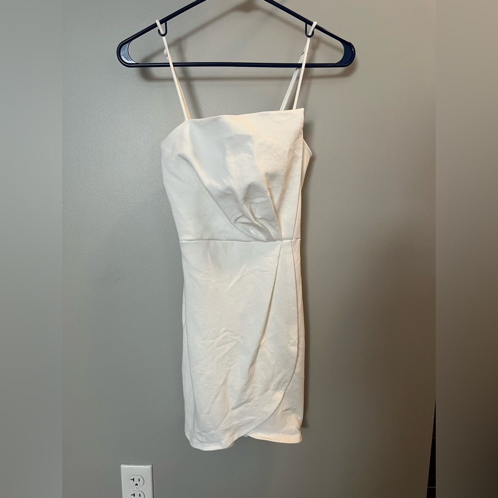 Lulus White Pleated Bodycon Dress
